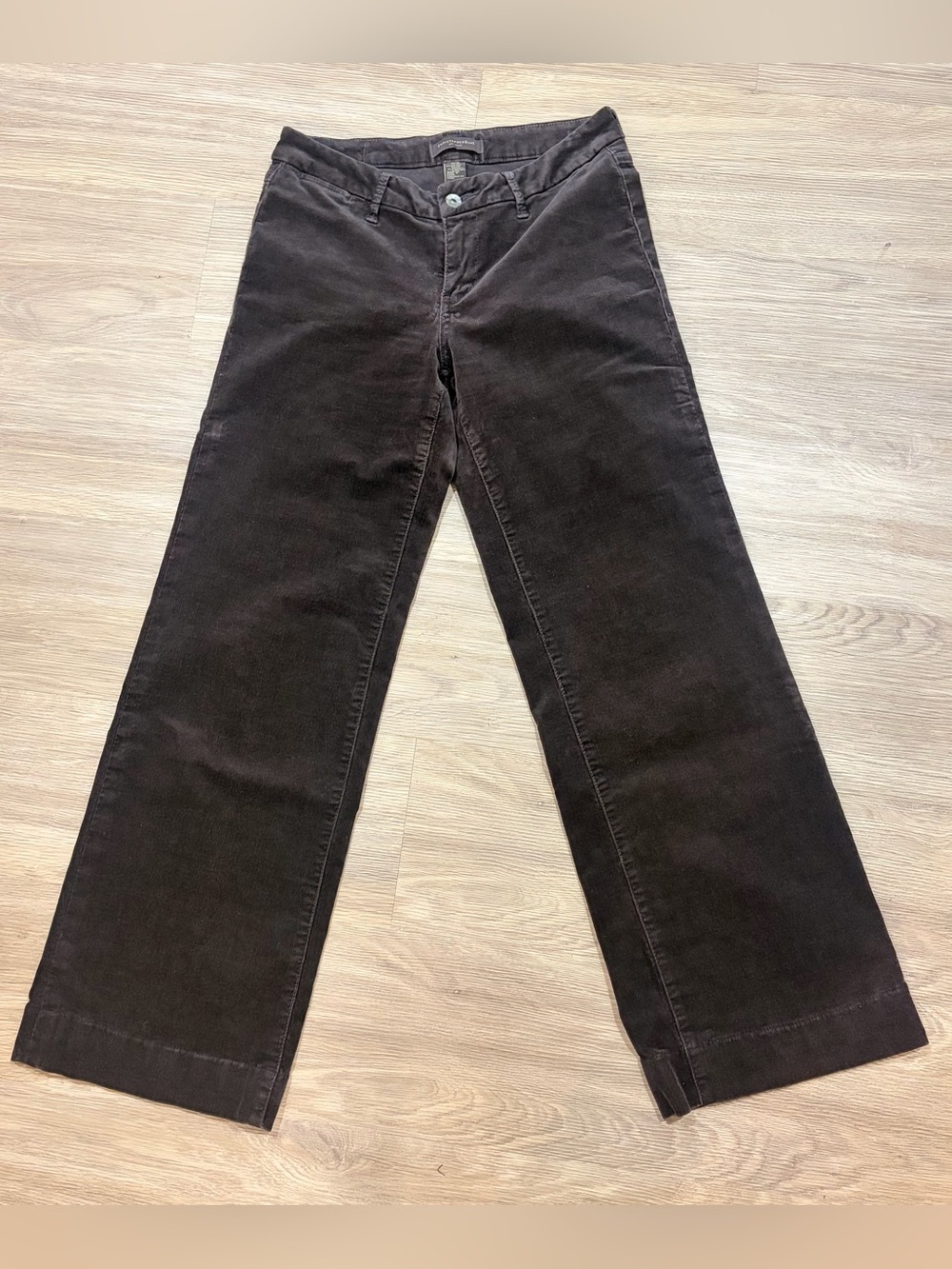 Christopher Blue Corduroy Wide Leg Pants Brown Espresso Stretch Size 4